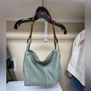 “the sak” Mint Green Leather Shoulder Bag